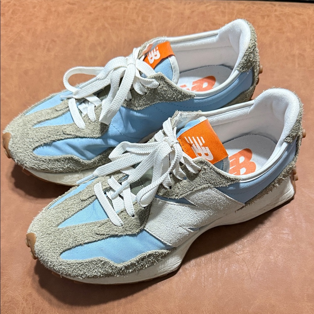 New Balance Light Blue and White Athletic Shoes